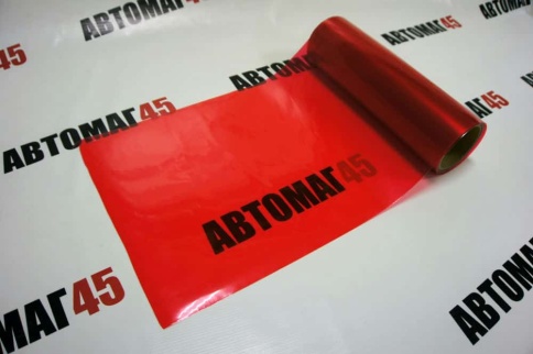 Пленка  для фар глянцевая красная 1м х 0,3м    фото 1