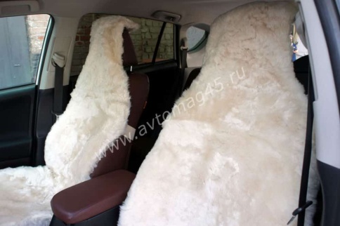 Рус Автотренд  Накидки короткий ворс мутон бежевый 140x55 2шт    фото 15