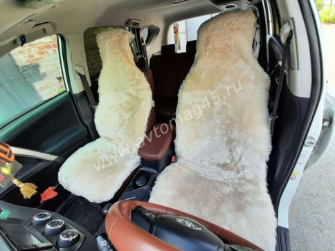 Рус Автотренд  Накидки короткий ворс мутон бежевый 140x55 2шт    фото 3