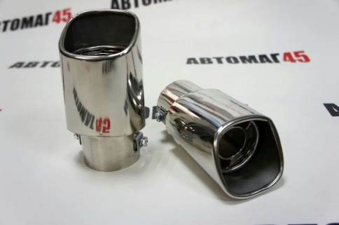 Насадка  на глушитель нержавеющая сталь прямая  D=63мм NG-011 фото 2