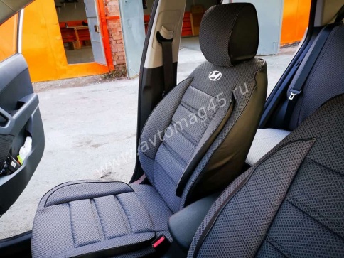 Авточехлы  Hyundai Creta 1 Хендай Крета 1 2015-2021г жаккард черно-серый Ижевск   фото 3