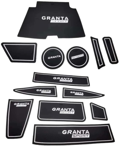 Коврики в ниши Лада Гранта Lada Granta FL 2018-2025г белые буквы 13пр. фото 1