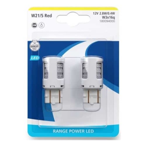 Narva  лампа светодиодная W21/5W  12V 21W красный 2шт    фото 2