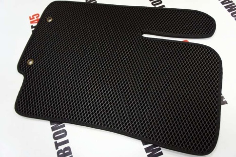 EVA ЭВА  коврики в салон Kia Rio 2011-2017г Hyundai Solaris 2011-2017г черные рисунок ромб компл 5шт фото 3