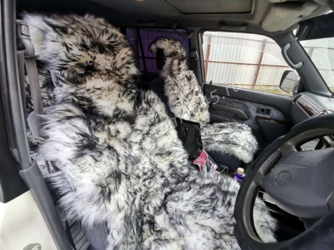 PSV Jolly Extra Накидки на сиденье длинный ворс бело-черный 140x50 комплект 5шт    фото 7