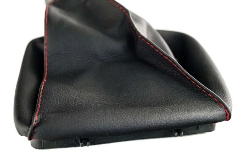 SALMAN Ручка КПП Lada Лада Приора 1 под КПП 2110 черный лак с красной ниткой в сборе   фото 4