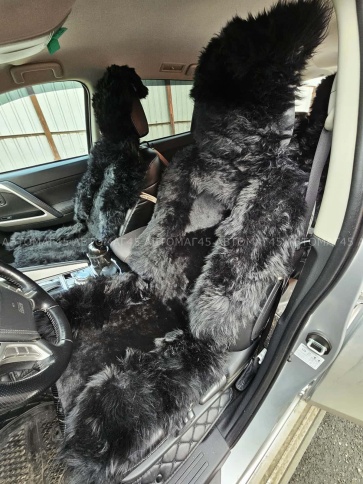 Maximal Накидки комбинированные из овчины черный 140х55см 2шт    фото 2