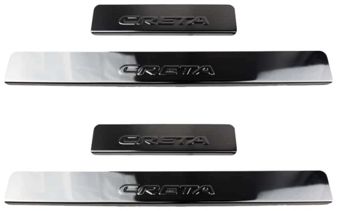 LIDER  Накладки на пороги  Hyundai Creta Хендай Крета 2020-2022г 4 шт нержавейка    фото 3