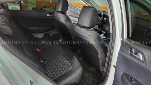 Авточехлы  Kia Sportage Киа Спортаж 2016-10.2022г 4 пок экокожа черная серая нить ромб    фото 4