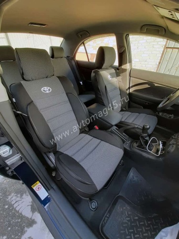 Авточехлы  Toyota Avensis Тойота Авенсис 2 поколение 2002-2009г жаккард серый Ижевск    фото 1