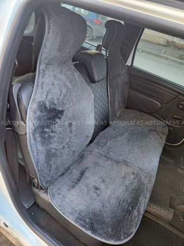 Рус Автотренд  Накидка  задний ряд короткий ворс серый шерсть 40% 3шт   фото 1