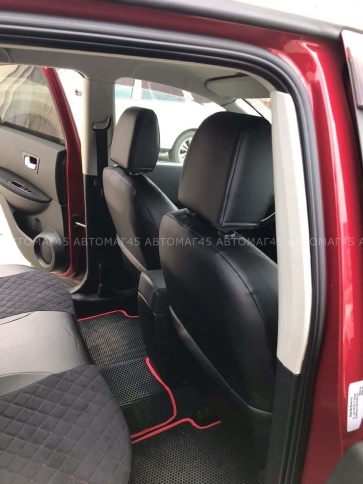 Авточехлы  Nissan Almera Ниссан Альмера 2013-2019г 2/3 экокожа алькантара черная серая нить ромб   фото 9