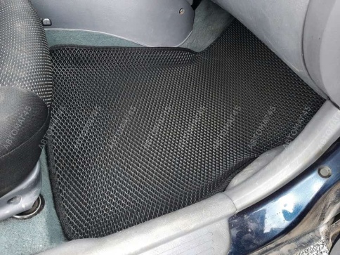 EVA ЭВА 3D коврики в салон Hyundai Accent II 1999-2012г черный рисунок ромб комплект 5шт CITY   фото 5