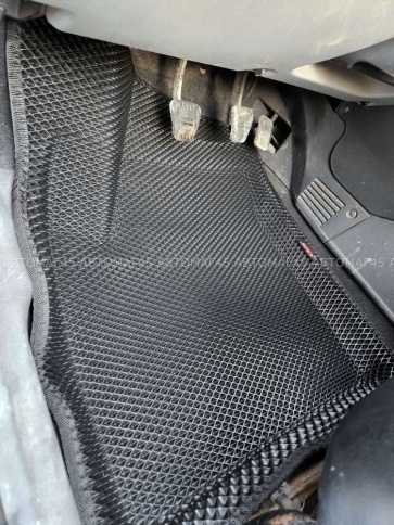 EVA ЭВА 3D коврики в салон Лада Приора ВАЗ 2110 черный рисунок ромб комплект 5шт CITY Press форма  фото 4