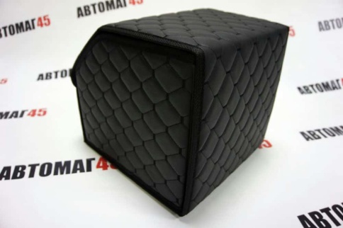 Органайзер  багажника кофр экокожа черный соты 30 x 30 x 30см    фото 3