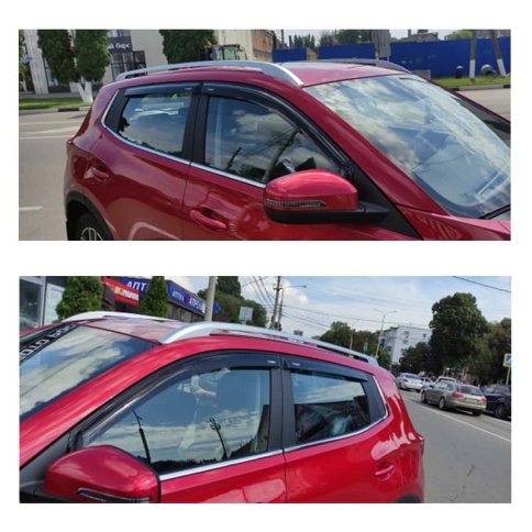 VAD  Дефлекторы на окна Ветровики Chery Tiggo 4 Pro с 2021 по 2025г Чери Тигго 4 2017-2023г комплект фото 2