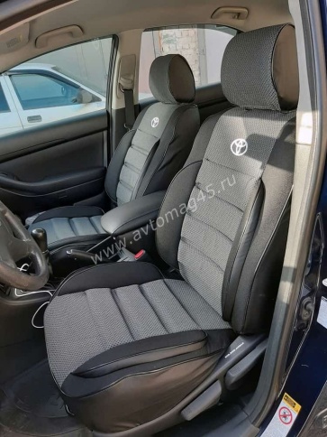 Авточехлы  Toyota Avensis Тойота Авенсис 2 поколение 2002-2009г жаккард серый Ижевск    фото 3