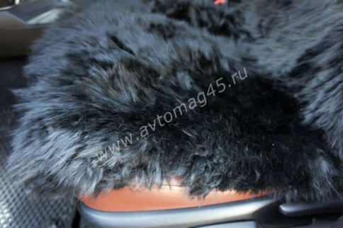 Накидка  длинный ворс черный 140х50см подклад черный 2шт    фото 6