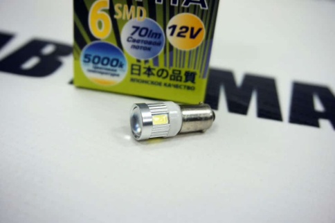 Маяк  лампа светодиодная T8 6 SMD 70Lm 5000K 12V белая 1шт    фото 3