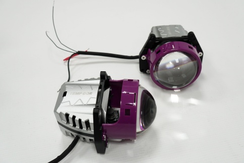 TEMPGOR EK18 светодиодные Би-Led линзы 3.0" 12V 70/80W 6000K 8000Lm 2 чипа 2шт гарантия 12 месяцев   фото 2