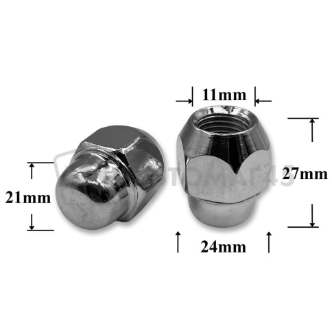 T0515 Гайка колесная иномарки М12*1,25*27 кл.21 конус закр. CH H-1706S фото 1