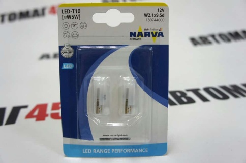 Narva  лампа светодиодная T10 W5W 12V 6000K 2шт    фото 1