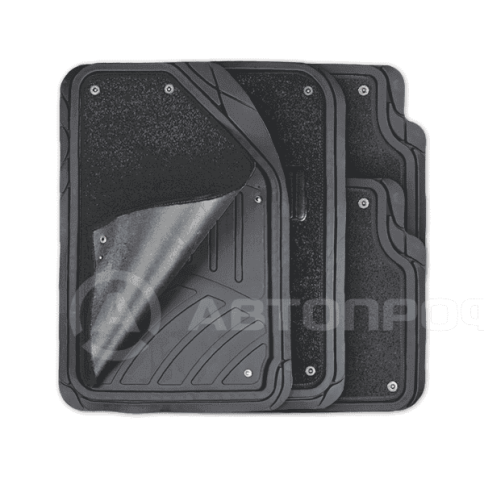 PSV  ковры универсальные TRANSFORMER-1 резиновые съемный ворс черные комплект 5шт    фото 1