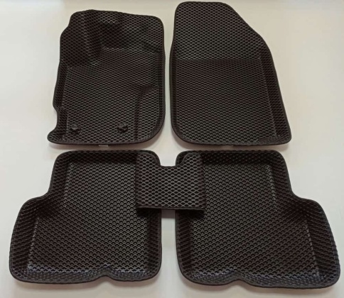 BORATEX  коврики в салон 3D EVA ЭВА Renault Kaptur 2020-2022г черные рисунок ромб комплект 5шт фото 6