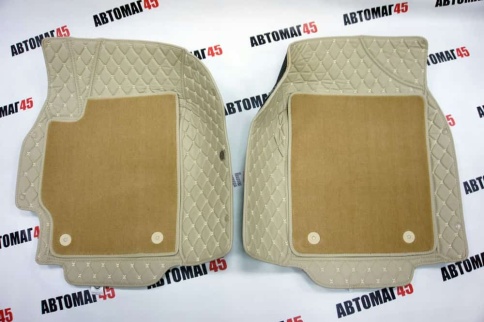 Ковры  5D экокожа Toyota Camry V40/V50/V55 2006-2018г бежевый комплект АКЦИЯ!   фото 2