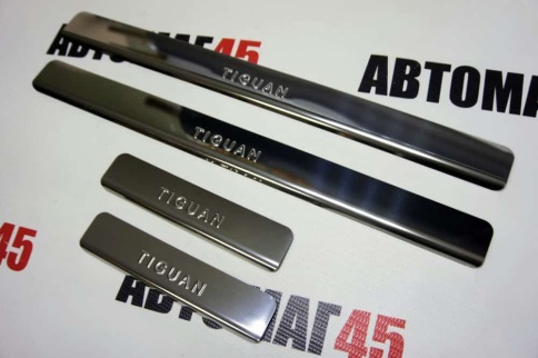 LIDER  Накладки на пороги  Volskwagen Tiguan 2 Фольцваген Тигуан 2 2016-2022г 4 шт нержавейка    фото 8