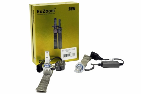 Ruzoom T12 LED 2шт HB4 (9006) 12В 25W 6000K 2500Lm с пассивным охлаждением гарантия 6мес    фото 1