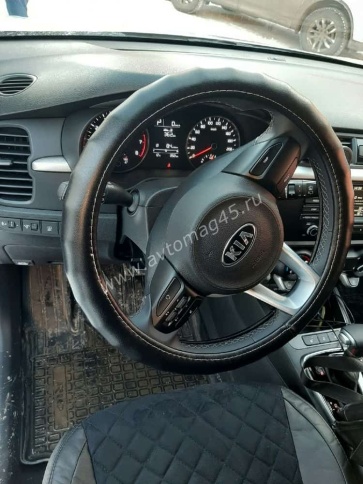 Senator Vermont оплетка руля Размер XL натуральная кожа черная   фото 6