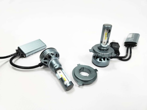 Ruzoom F9A  светодиодные лампы LED 2шт H4 12В 60W 6000K 6000Lm гарантия 6мес    фото 6