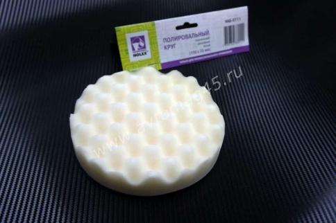 Holex  губка полировальная на липучке 150х25 белая рельефная    фото 2