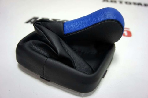 Skyway  Ручка КПП с чехлом ВАЗ 2113 2114 2115 экокожа черно-синяя    фото 5