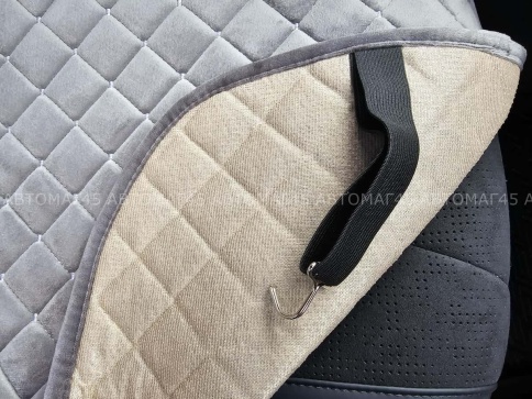 Автотренд  Накидки на сиденье на силиконе без боков велюр серый 2шт    фото 5