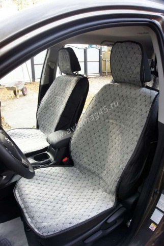 Чехлы  накидки на сиденье вельвет серый комплект 5шт    фото 1