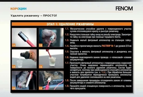 Fenom Короцин ремонтный набор для локального цинкования кузова автомобиля фото 5