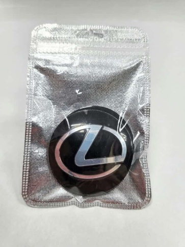 Наклейка на колпаки Lexus сферическая изогнутая 5,4см 4шт черная (226762) фото 1