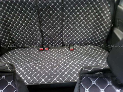 Чехлы  накидки на сиденье лен 2Д черный белая нитка комплект 5шт    фото 2