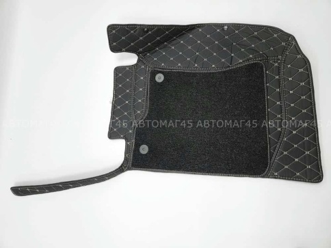 Ковры  5D экокожа Toyota Land Cruiser Prado 150 с 09-18г черный с беж.ниткой+ворс компл Like АКЦИЯ!  фото 10