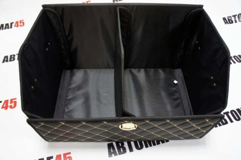 Органайзер  багажника кофр экокожа черный с бежевой ниткой 50 x 30 x 30см MAXIMAL Middle    фото 6