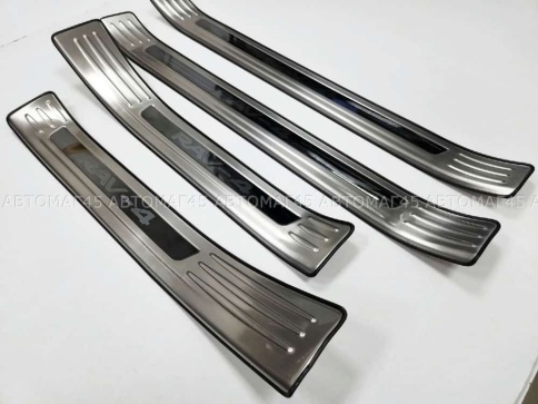 Накладки на внутр пороги Toyota RAV4 XA50 Тойота Рав4 ХА50 2018-2025г широкие алюминий 4шт фото 6