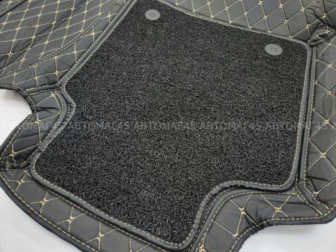 Ковры  5D экокожа Toyota Camry V40/V45 2006-2011г черный с бежевой ниткой+ворс компл Like АКЦИЯ! фото 21