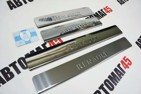 LIDER  Накладки на пороги  Renault Logan Логан 14-22г Logan Stepway 18-22г 4 шт нержавейка    фото 1