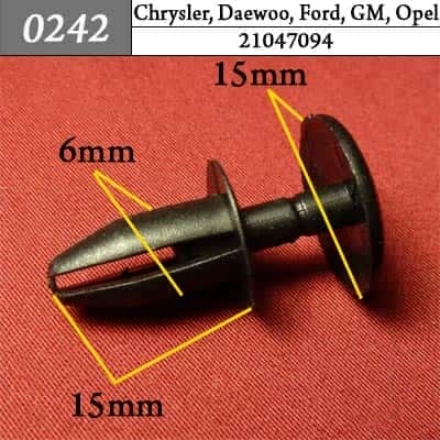 0242 Клипса пистон для Chevrolet Chrysler Daewoo Ford GM Opel фото 1