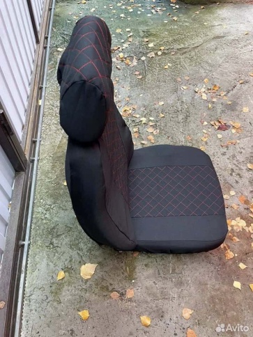 Авточехлы  Газель трехместная жаккард черный с синей ниткой ромб без поролона Барс   фото 15