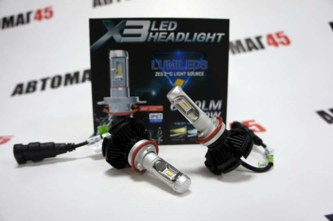 X3 чип  ZES LED 2шт H11 12В 18W 6000K 4400Lm с обманкой гарантия 1мес    фото 3