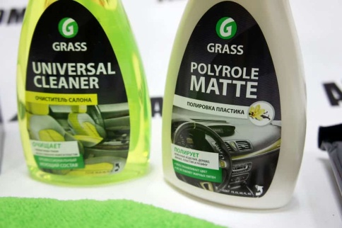 GRASS набор для ухода за салоном авто очиститель салона полироль пластика влаж-е салфетки микрофибра фото 4