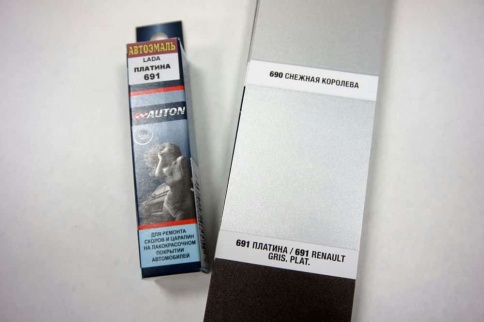 АВТОН  краска с кисточкой Платина 691 Лада Lada Веста Vesta Гранта Granta Ларгус Largus металлик 8мл фото 4